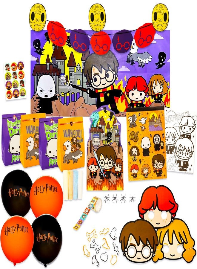 هاري بوتر مجموعة زينة حفلات هاري بوتر - باقة هدايا الحفلات، ملصق، بالونات، لافتات، والمزيد | طقم زينة حفلات بطابع هاري بوتر - Image 2